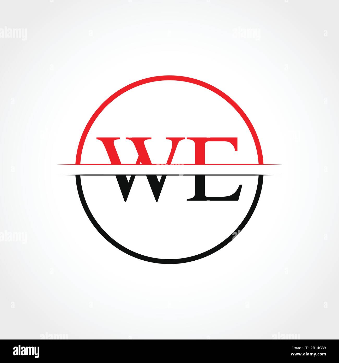 Initial WE Letter Linked Logo. Creative Letter WE Logo Design Vector Template Stock Vector