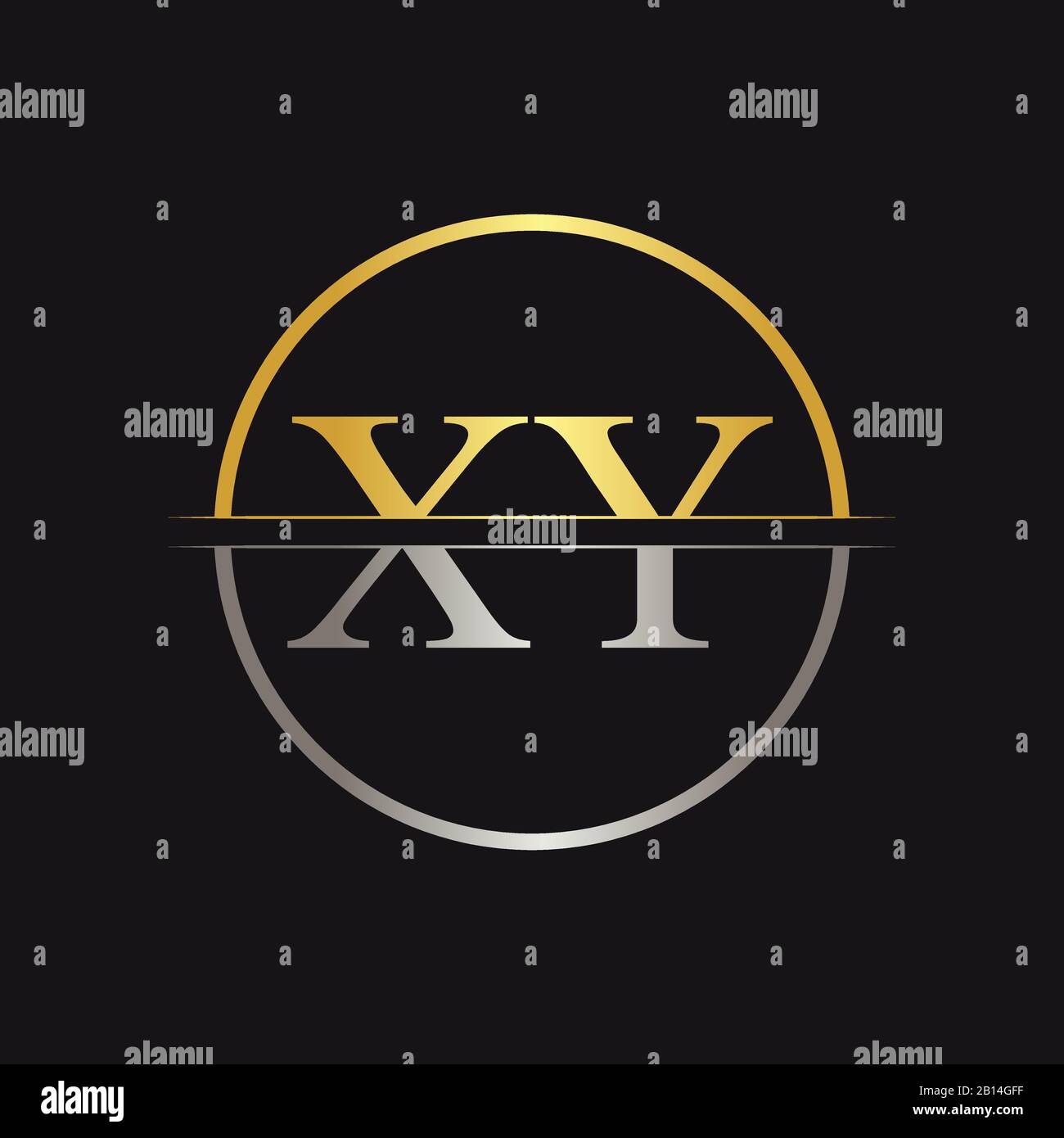 Creative Letter XY Logo Vector With Gold and Silver Colors. Abstract ...
