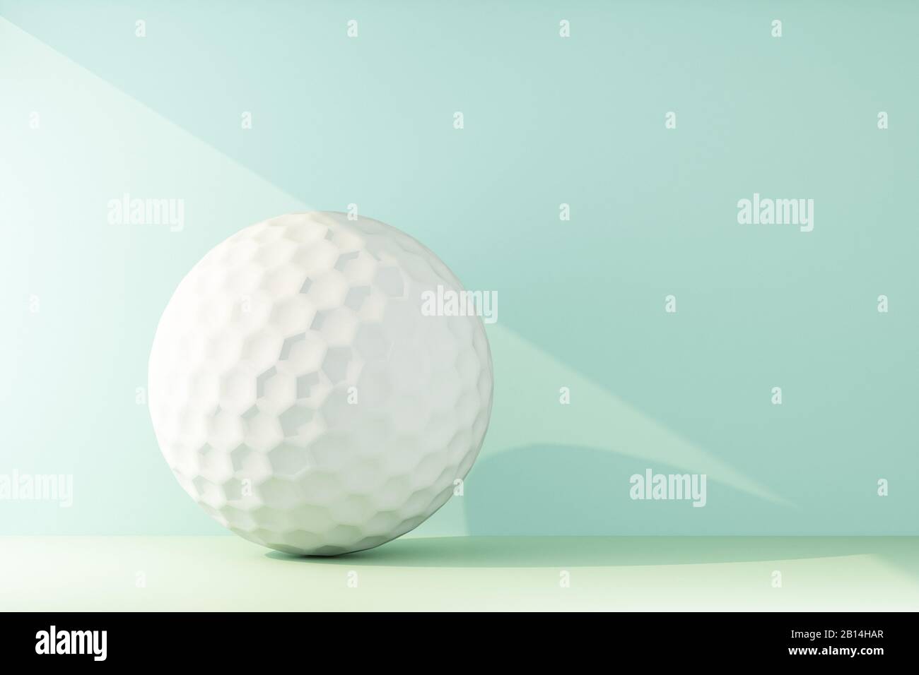 golf ball lit by a ray of light. 3d rendering Stock Photo - Alamy