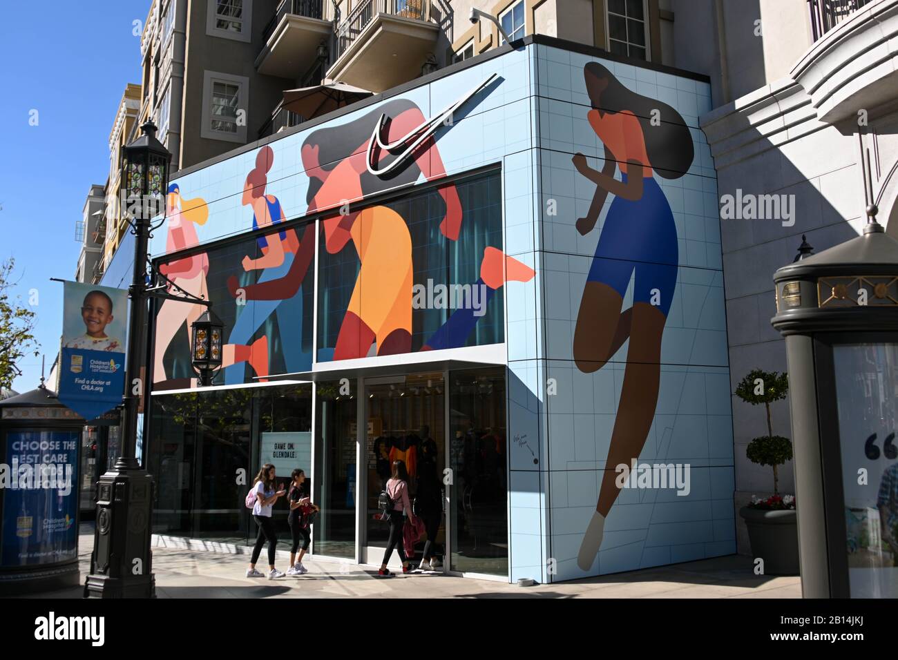 Glendale, Untied States. 20th Feb, 2020. General view of the new Nike By  Glendale store located in the Americana At Brand, Friday, Feb 20, 2020, in  Glendale, Calif. Nike By Glendale is
