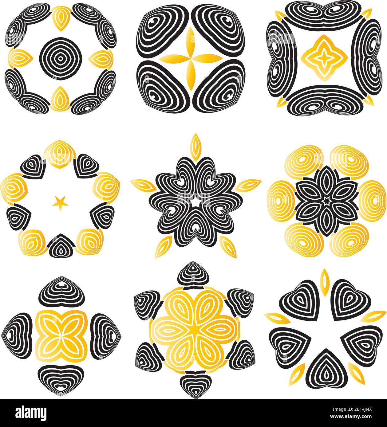 Collection of various creative graphics design vector elements Stock ...