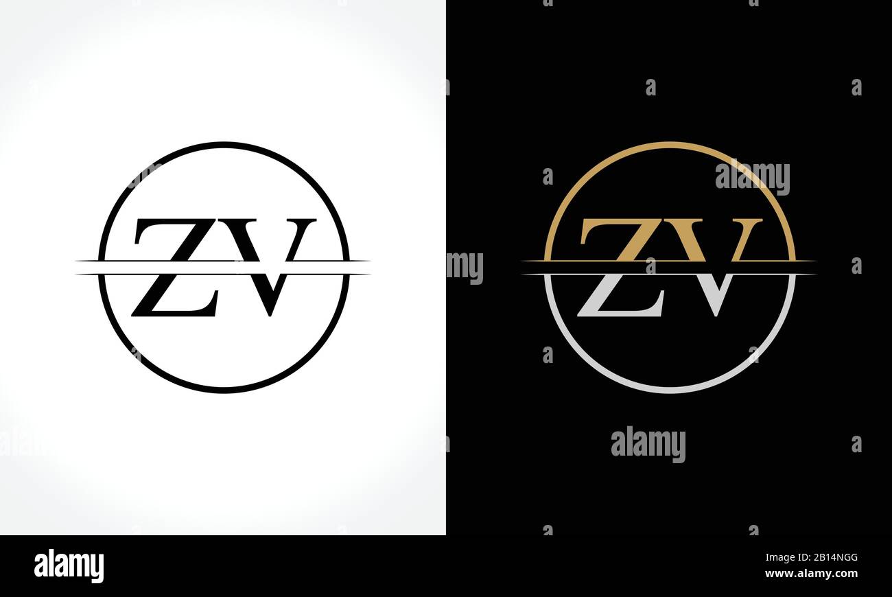 Initial ZV Logo Design Vector Template. Creative Letter ZV Business