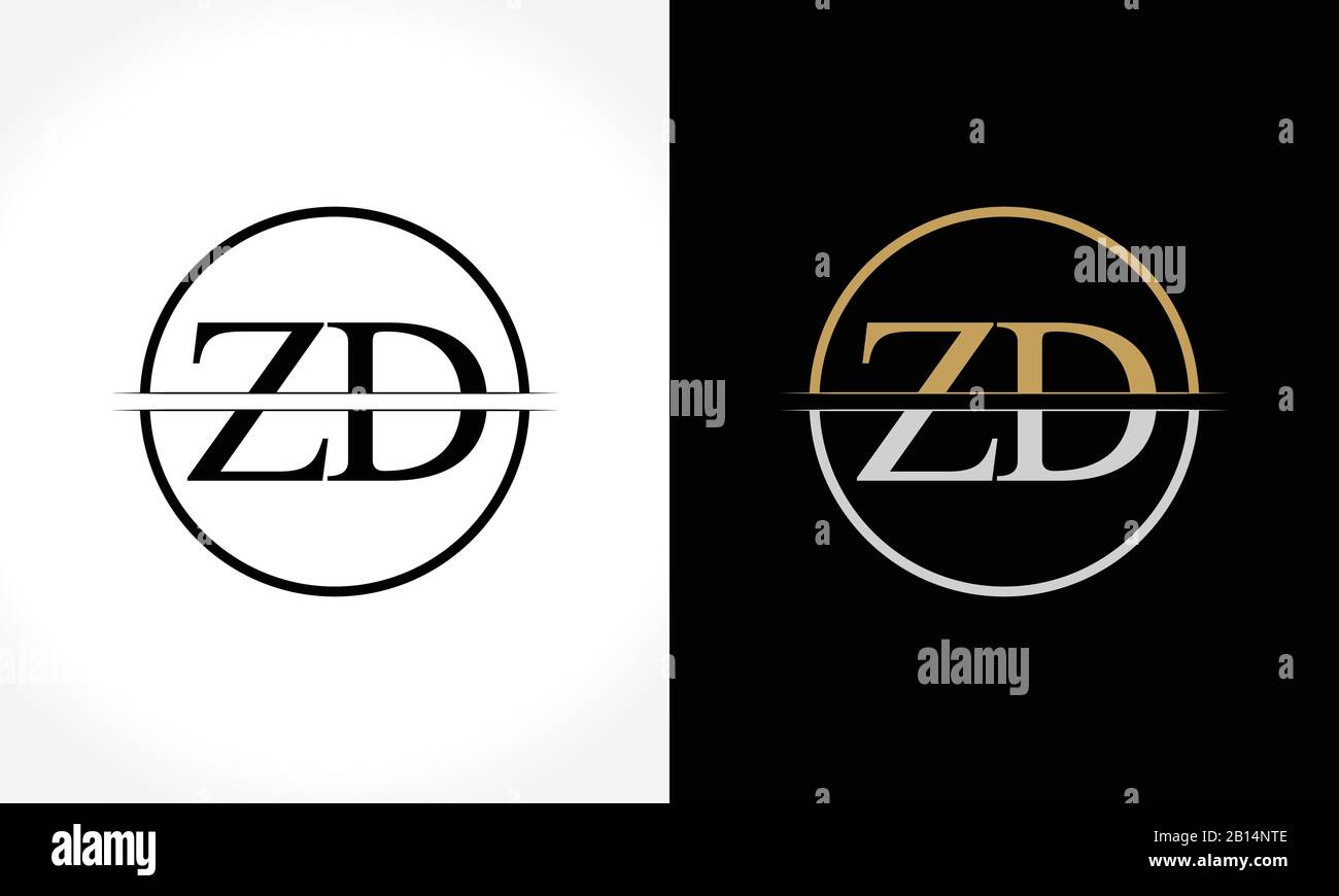 Initial ZD Logo Design Vector Template. Creative Letter ZD Business Logo Vector Illustration Stock Vector