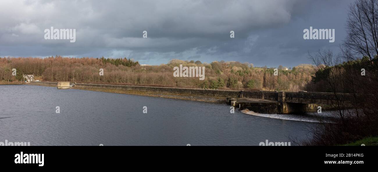 The dam of Fewston Reservoir, North Yorkshire,England, United Kingdom Stock Photo