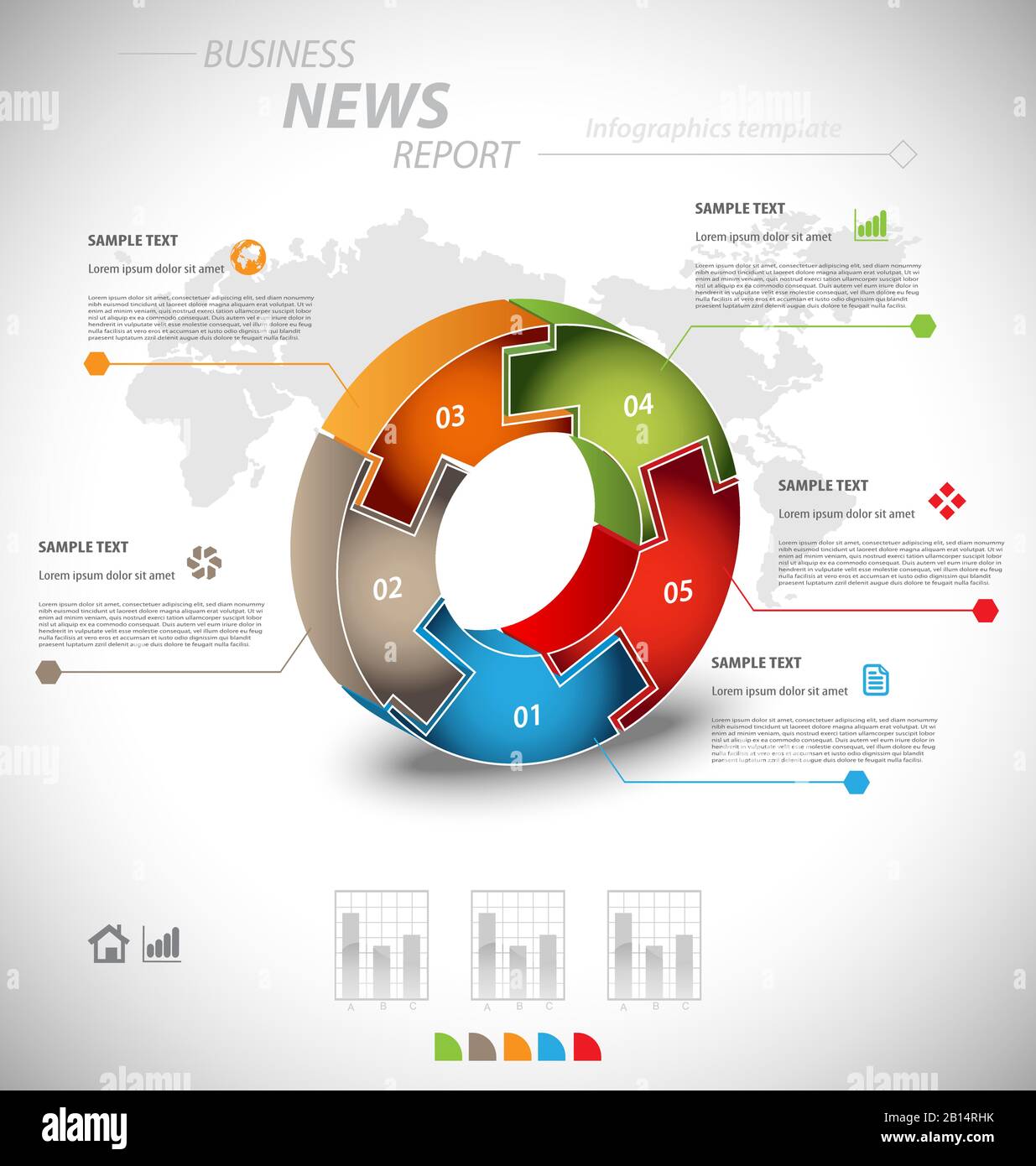 Business infographic template for interactive data communication Stock ...