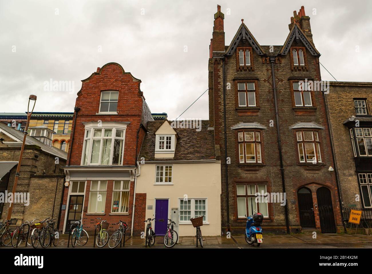Architecture, Cambridge, street. Cambridge, Cambridgeshire, UK Stock