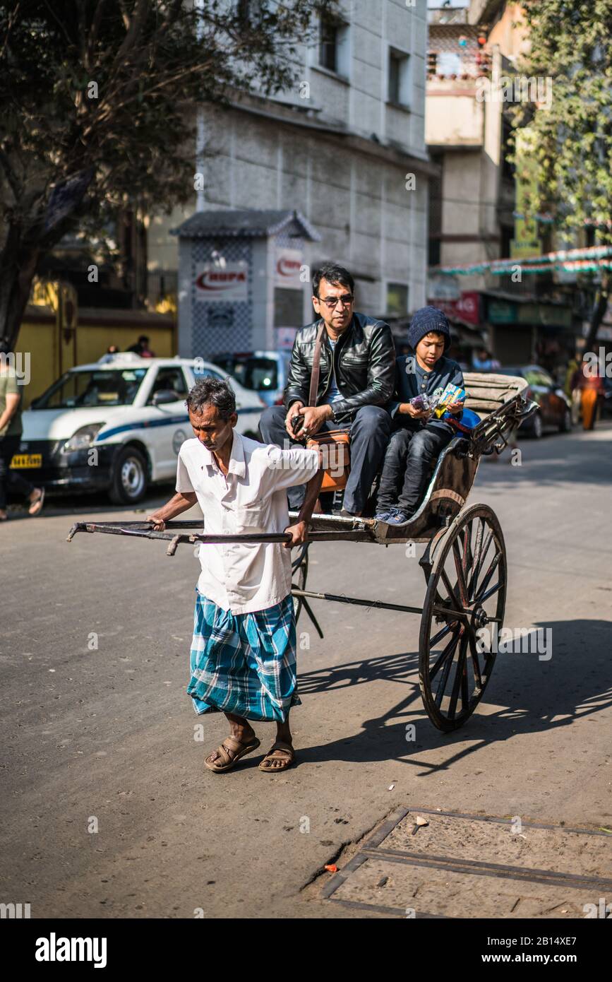 Street scene in the Calcutta, India, Asia. Stock Photo