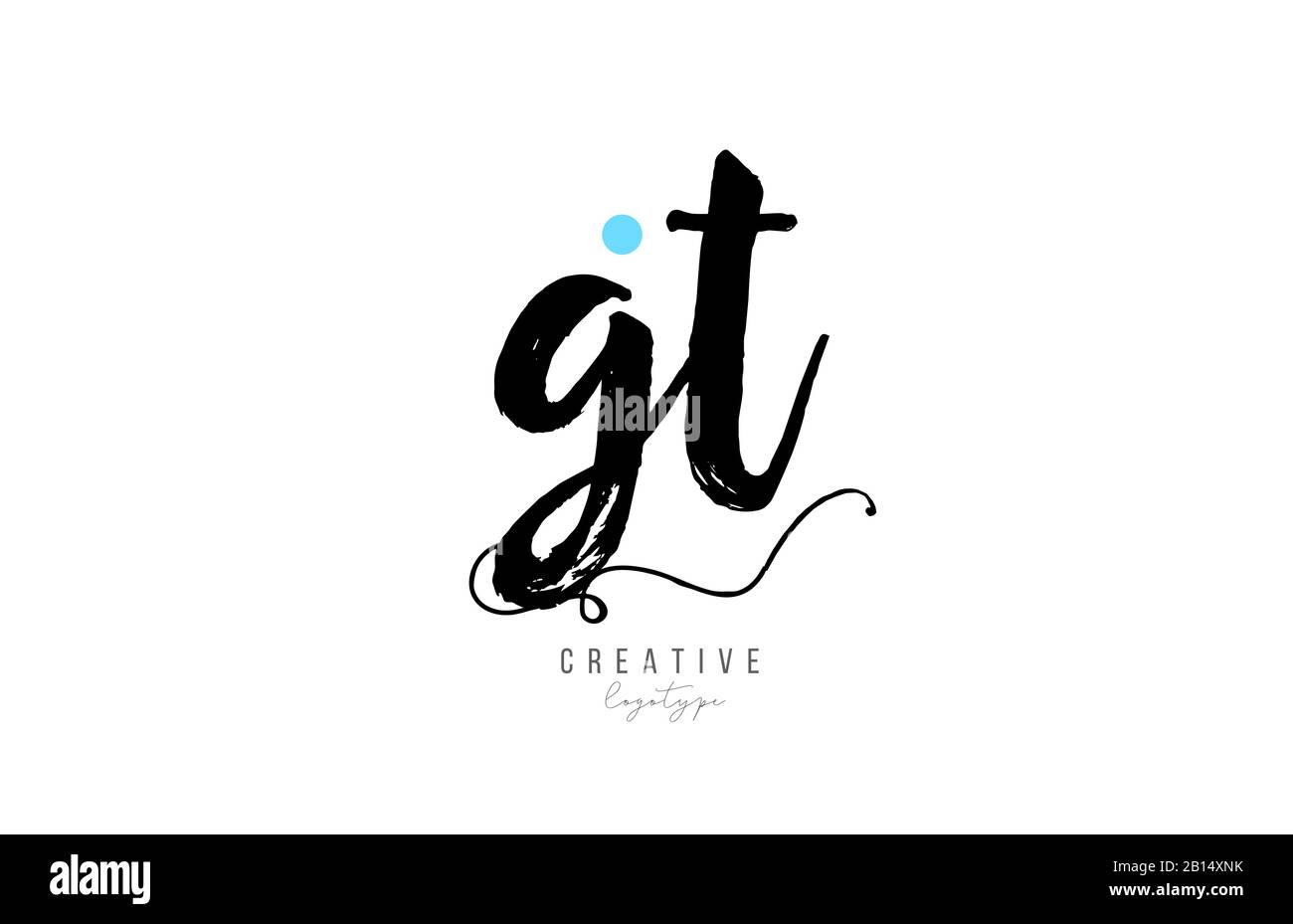 gt g t vintage letter alphabet combination logo icon handwritten design ...