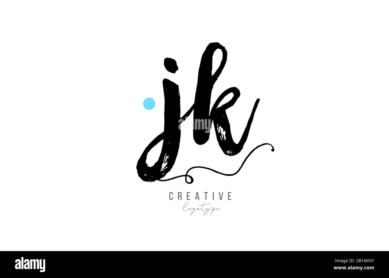 jk j k vintage letter alphabet combination logo icon handwritten design for company business. Suitable for a logotype Stock Vector