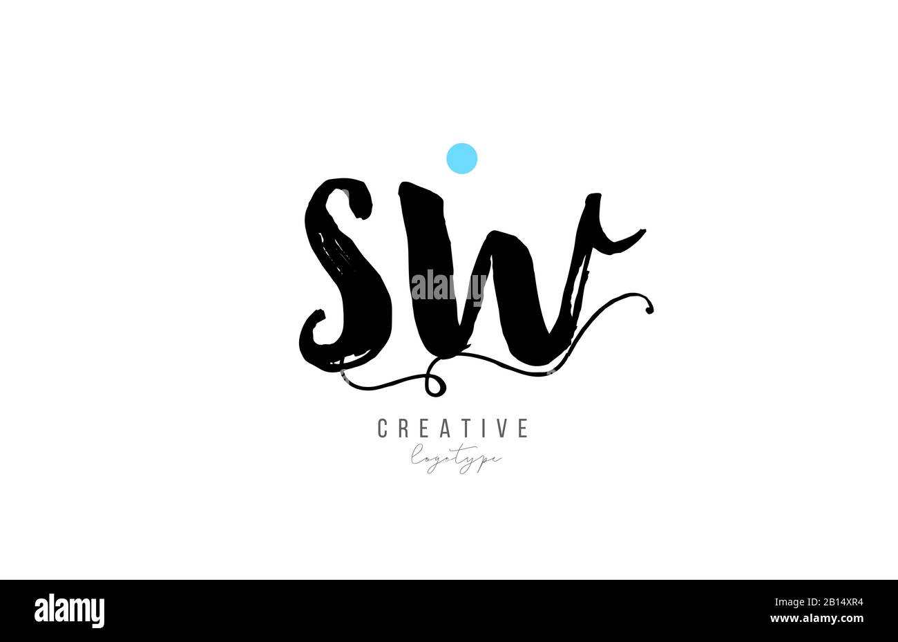 sw s w vintage letter alphabet combination logo icon handwritten design for company business. Suitable for a logotype Stock Vector