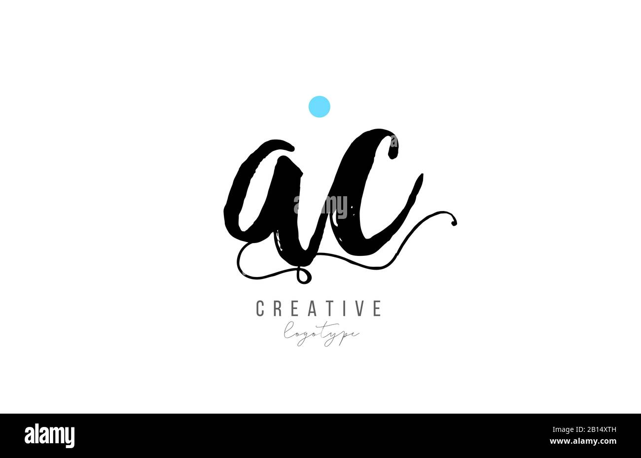 ac a c vintage letter alphabet combination logo icon handwritten design ...