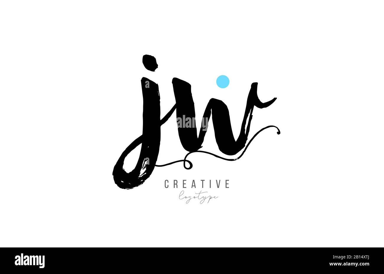 jw j w vintage letter alphabet combination logo icon handwritten design for company business. Suitable for a logotype Stock Vector