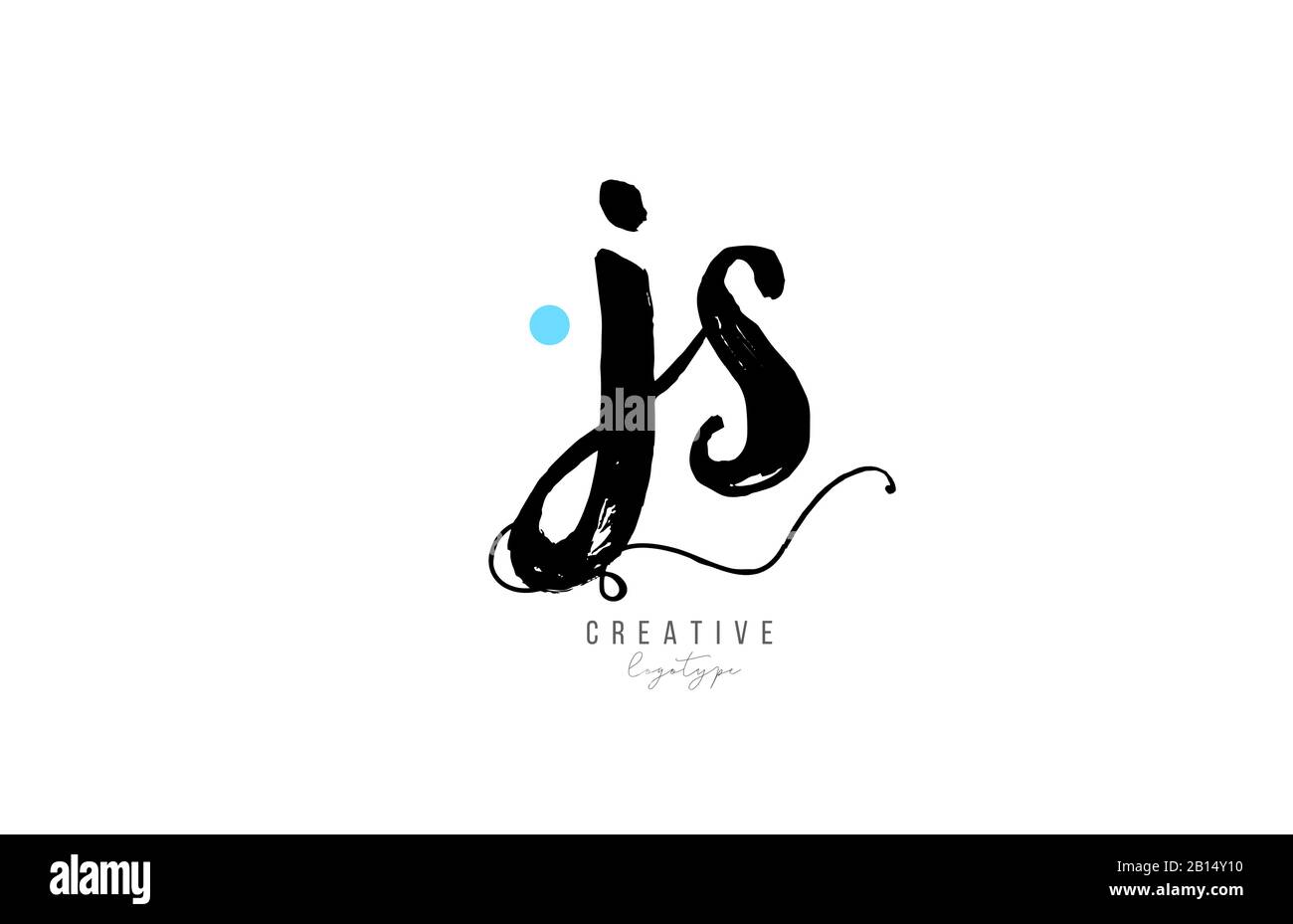 js j s vintage letter alphabet combination logo icon handwritten design for company business. Suitable for a logotype Stock Vector