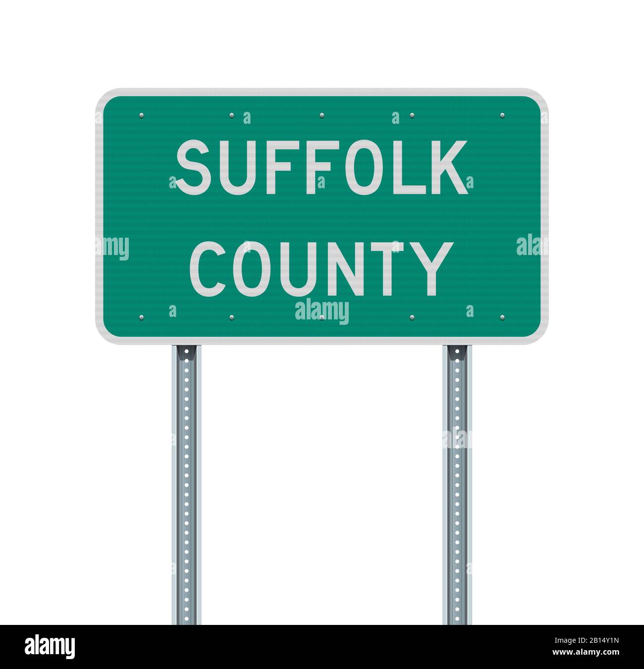 Vector illustration of the Suffolk County green road sign Stock Vector