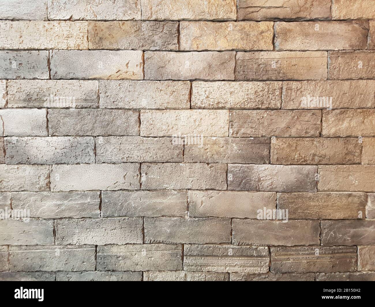 old light brown vintage brick wall grunge texture background for interior. High definition Stock Photo