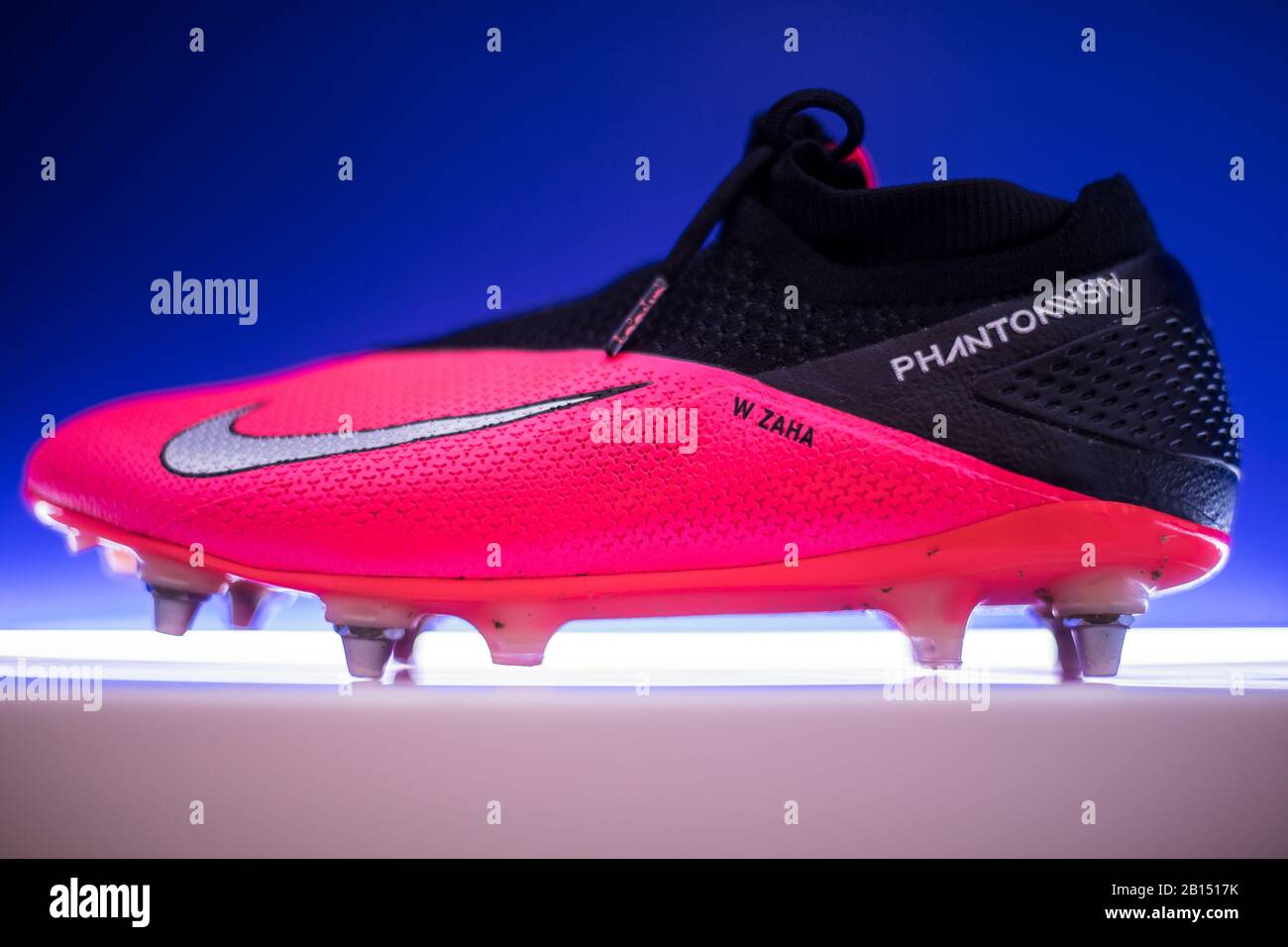 LONDON, ENGLAND - FEBRUARY 22: detail of Nike Phantom Vision football boot  worn by Wilfried Zaha {not on picture} during a view of the Crystal Palace  Stock Photo - Alamy