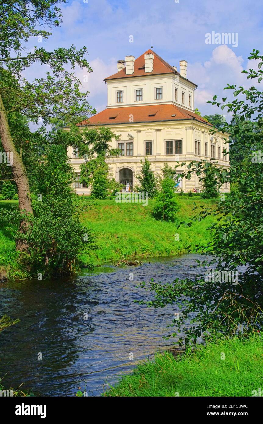 Ostrov Weisses Schloss - Ostrov white palace 03 Stock Photo