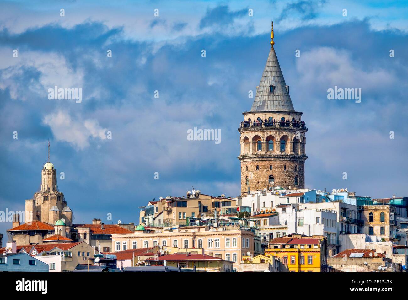 View of Galata Tower and the Karaköy district, Istanbul, Turkey Stock ...