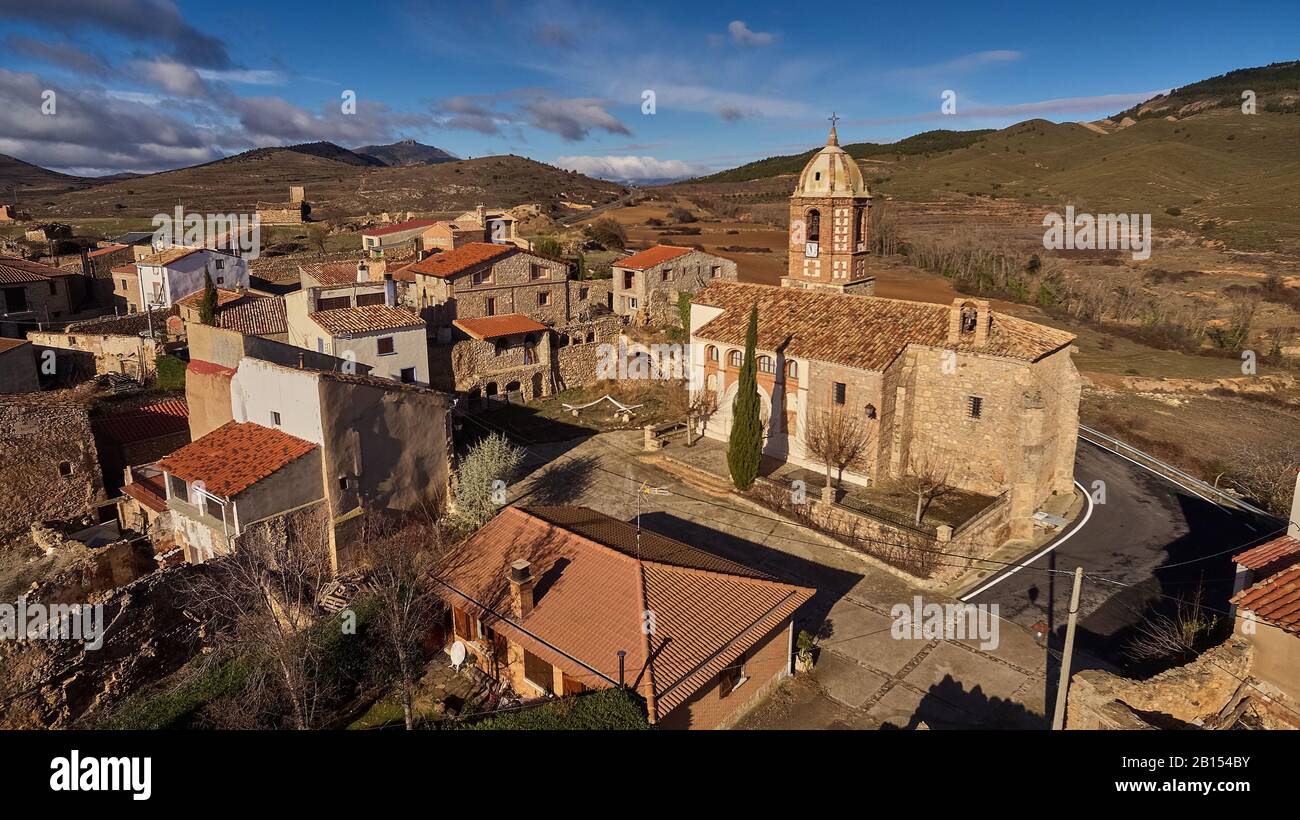 Villarroya is a small town in La Rioja province, Spain Stock Photo