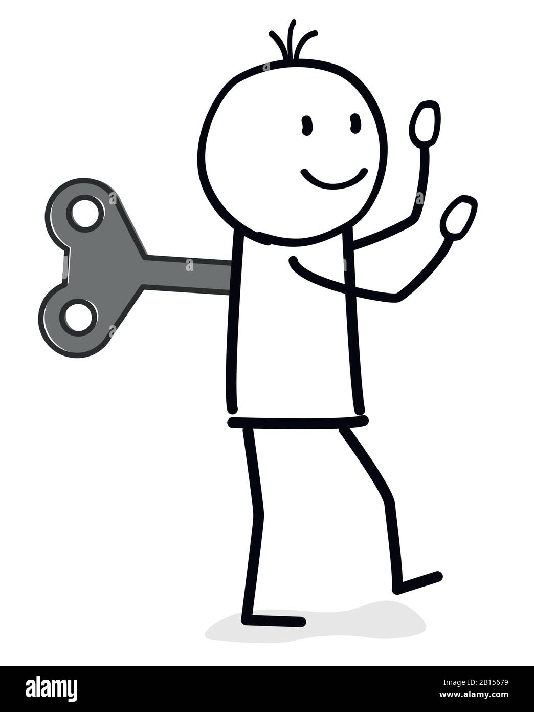 wind up figure worker Stock Vector