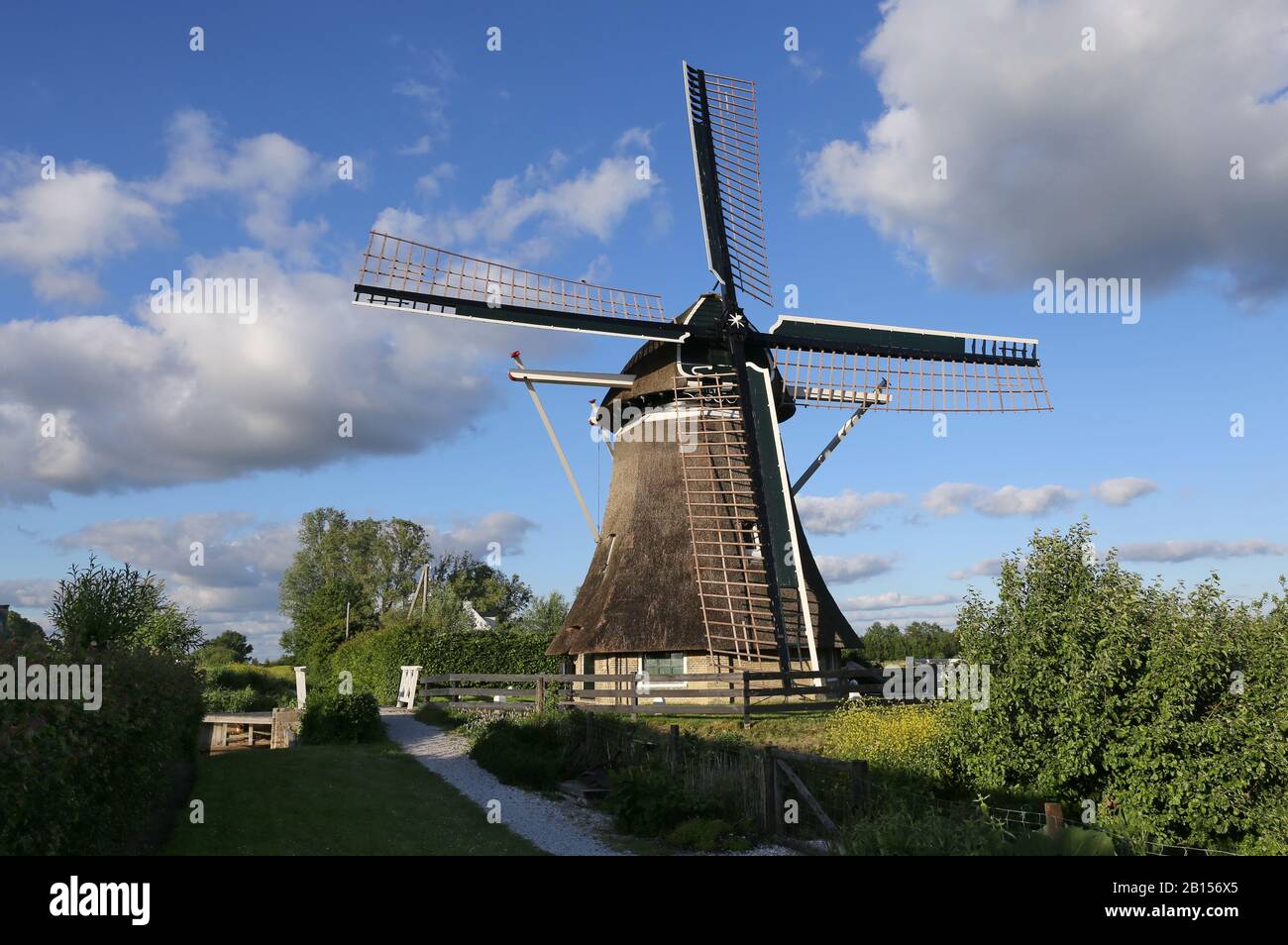 Beautiful old windmill in the Netherlands Stock Photo