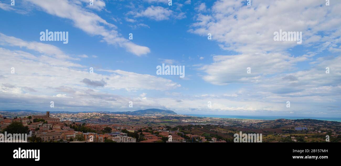 Monte Conero view from Recanati, Italy Stock Photo
