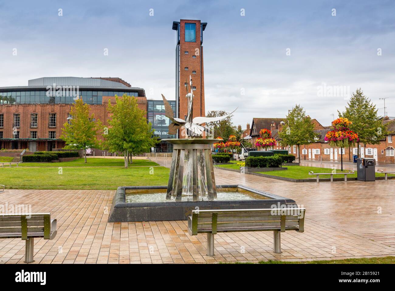 The Royal Shakespeare Company Theatre from the colourful Waterside
