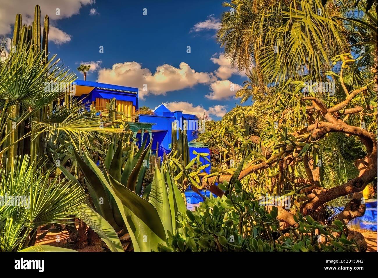 The Blue Villa, Jardin Majorelle, Marrakesh. Stock Photo