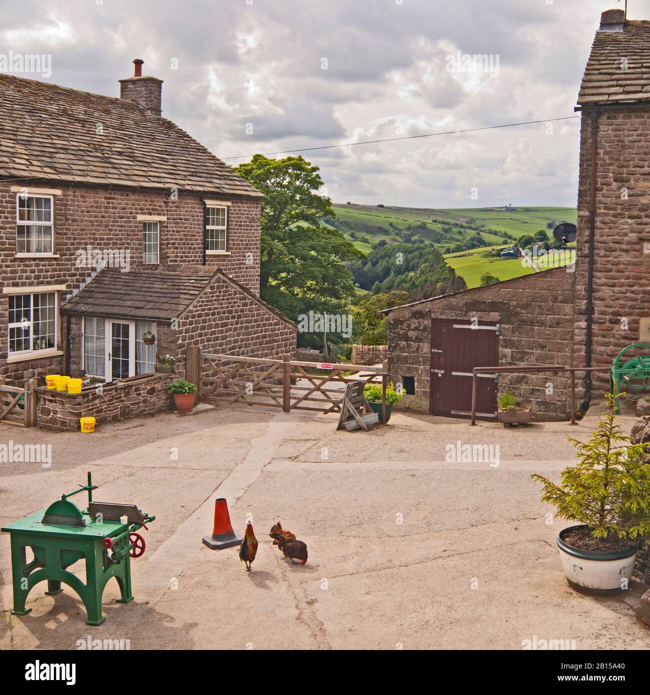 Farm House at Wildboarclough in the  Peak District of Derbyshire Stock Photo