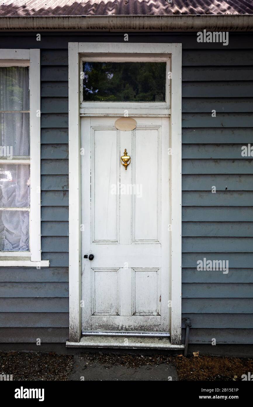 Side wall of vintage wooden building at Arrowtown, New Zealand Stock