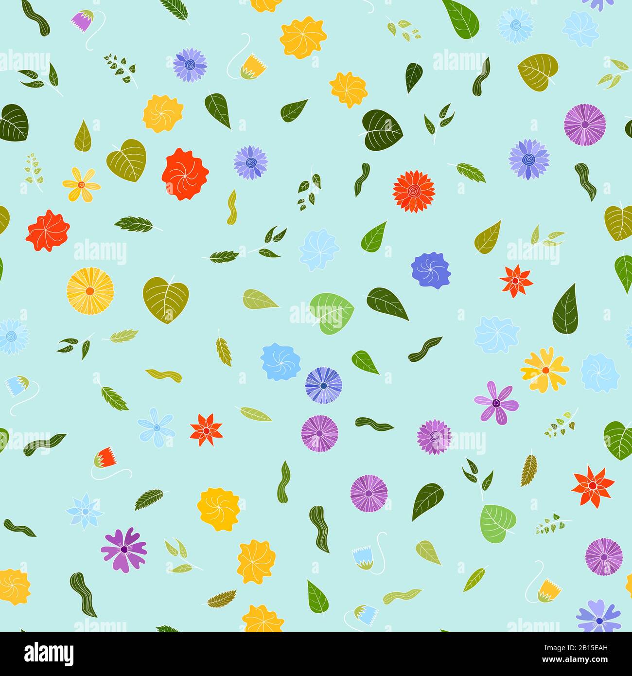 hand drawn vector floral seamless pattern Stock Vector Image & Art - Alamy