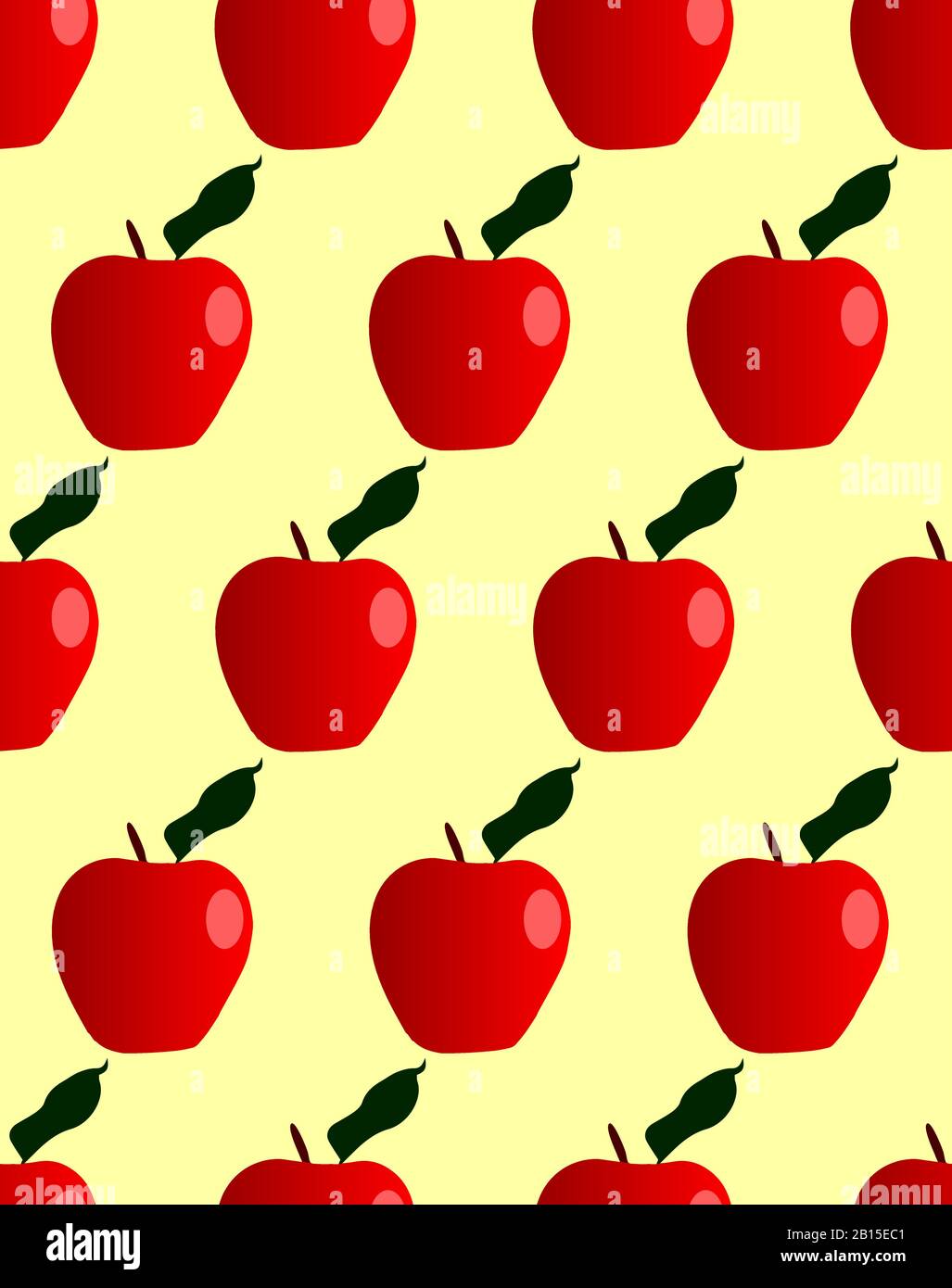 Red juicy apples in a seamless repeating pattern Stock Vector