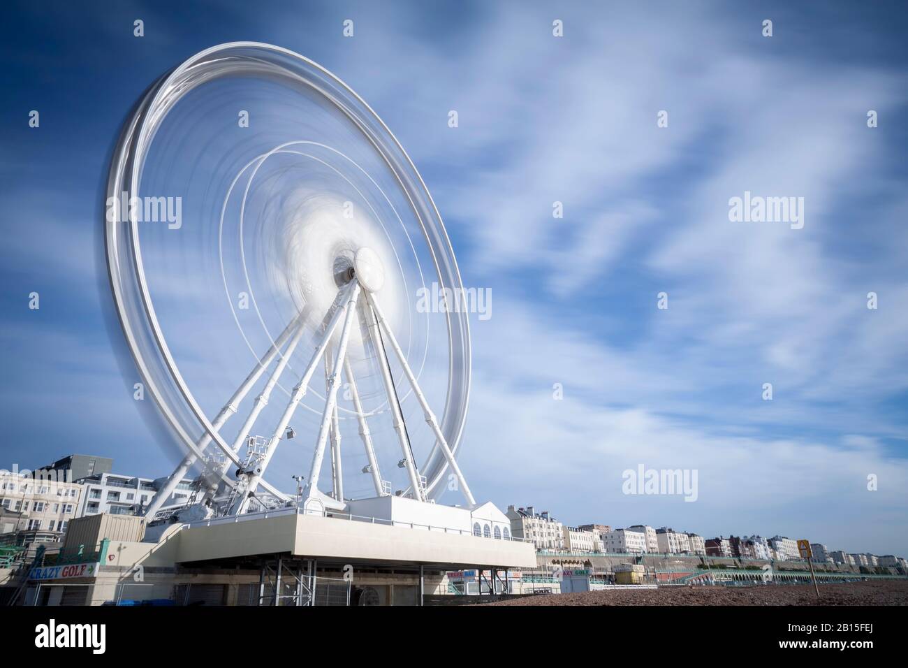 slow shutter speed of big wheel in Brighton Stock Photo