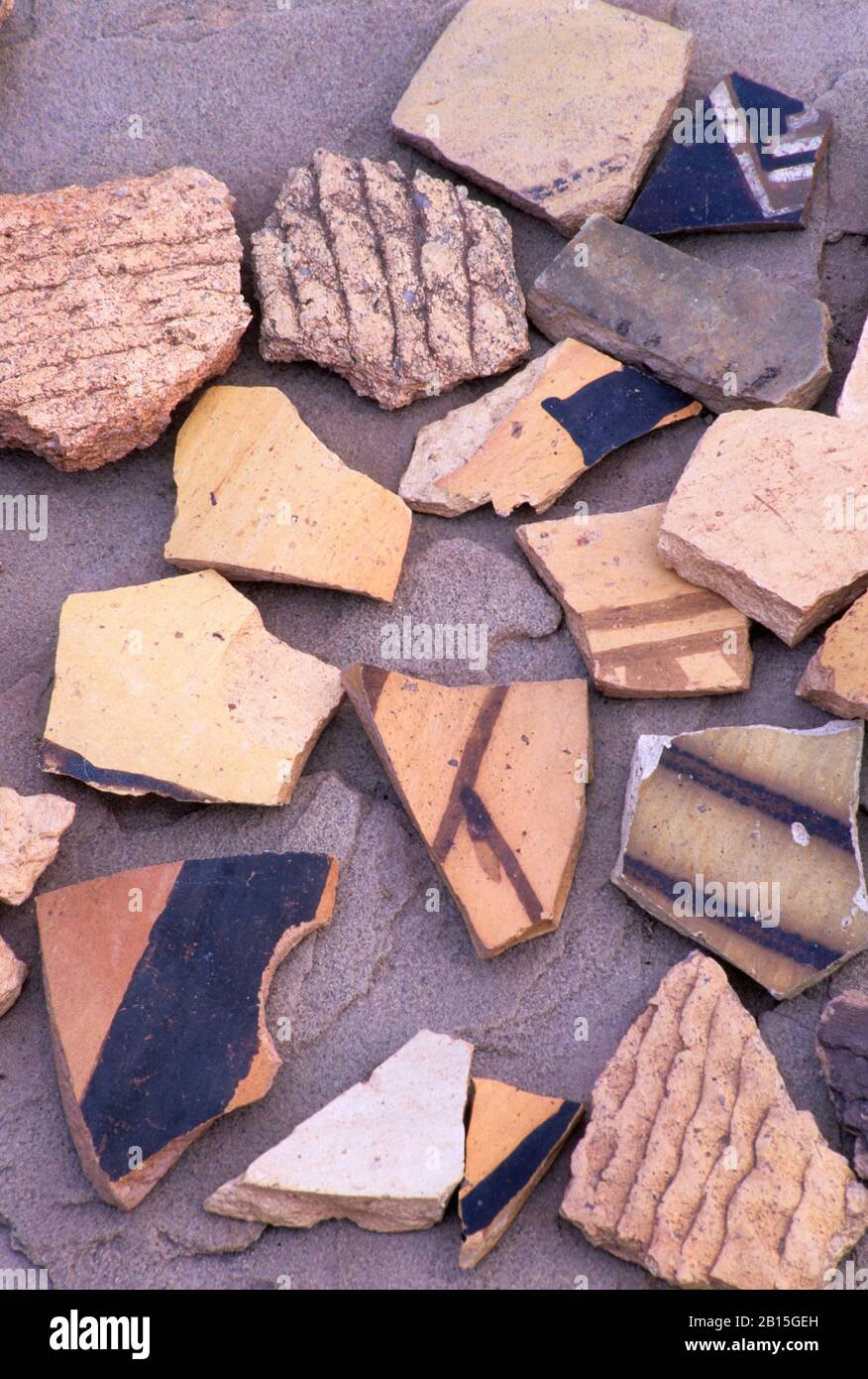 Pot shards at Homolovi II, Homolovi Ruins State Park, Arizona Stock Photo Alamy