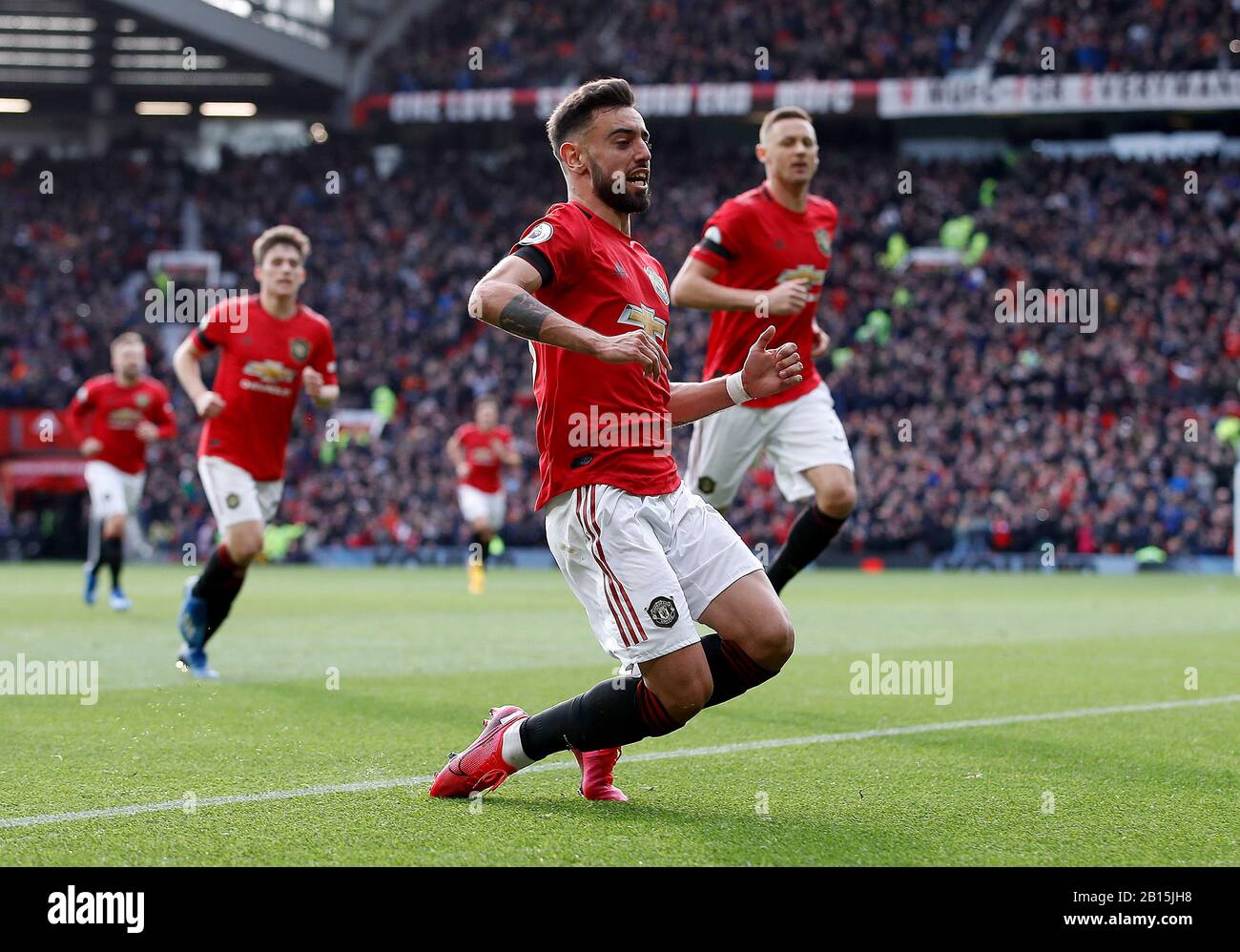 Manchester United's Bruno Fernandes Celebrates Scoring His Side's First ...