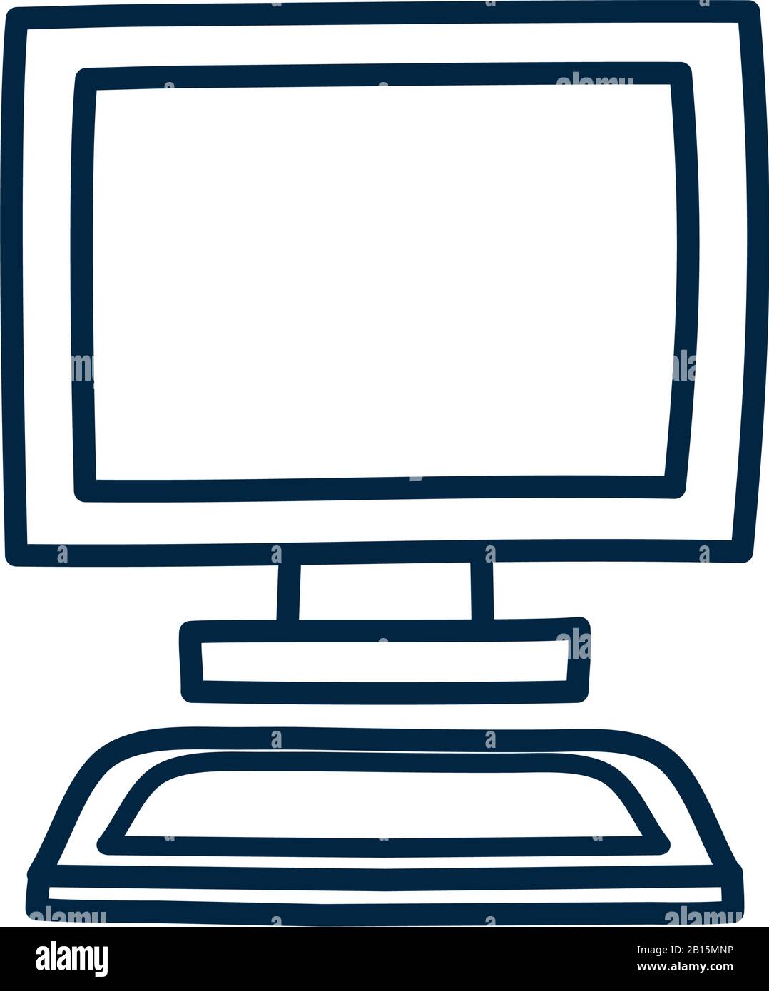 Doodle laptop Computer drawing by hand Vector pc icon 5299723 Vector Art  at Vecteezy