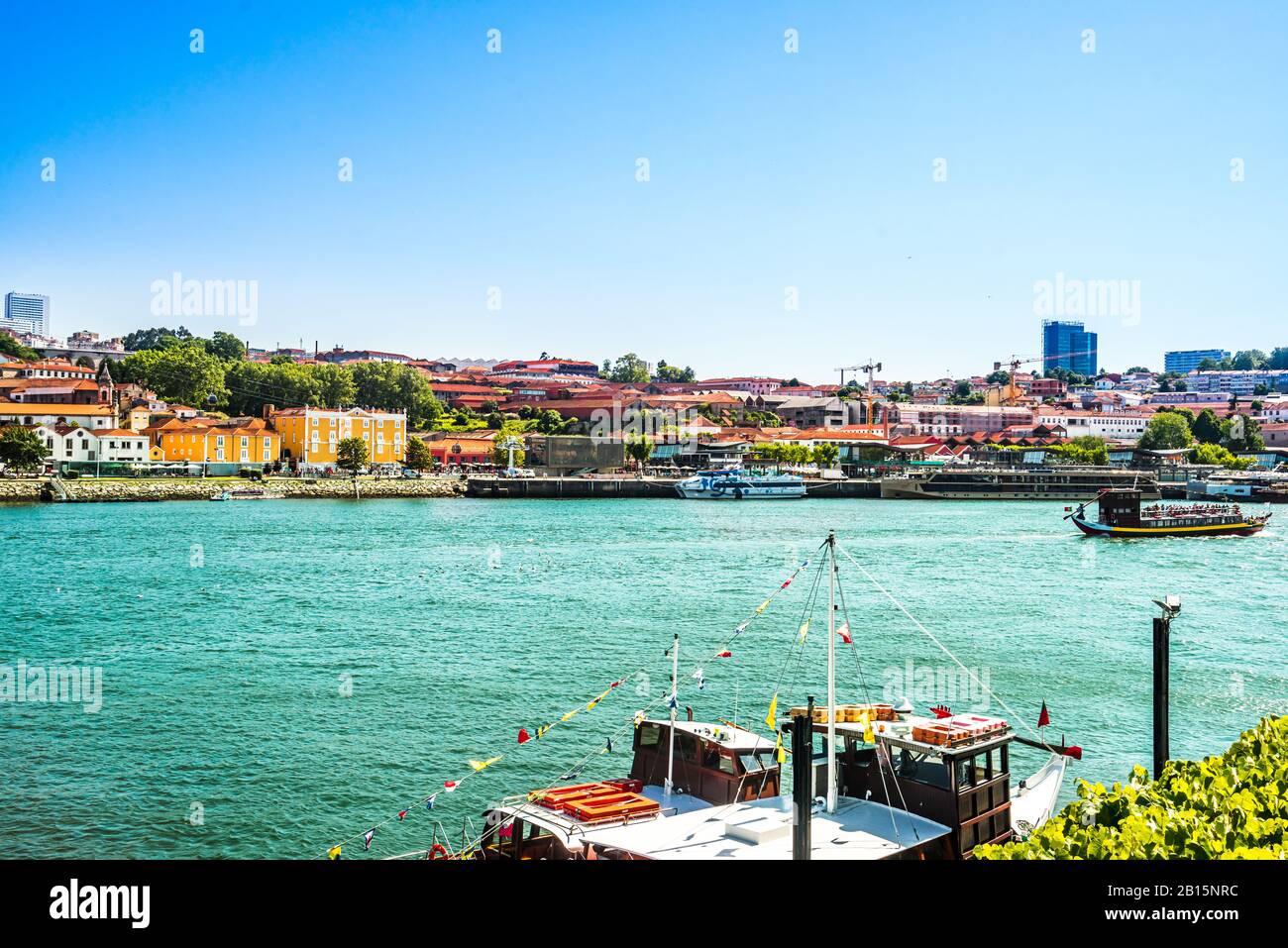 View on Pier at Douro valley in Oporto, Portugal Stock Photo