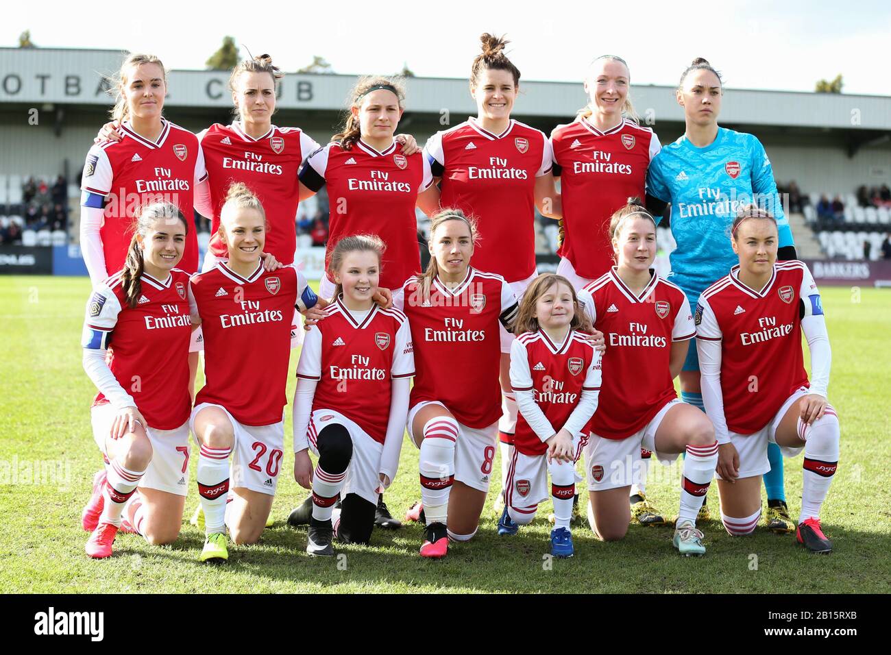 London, UK. 23rd Feb, 2020. The Arsenal starting 11 during the FA Cup match  between Arsenal and Lewes Ladies at Meadow Park, Borehamwood on Sunday 23rd  February 2020. (Credit: Jacques Feeney