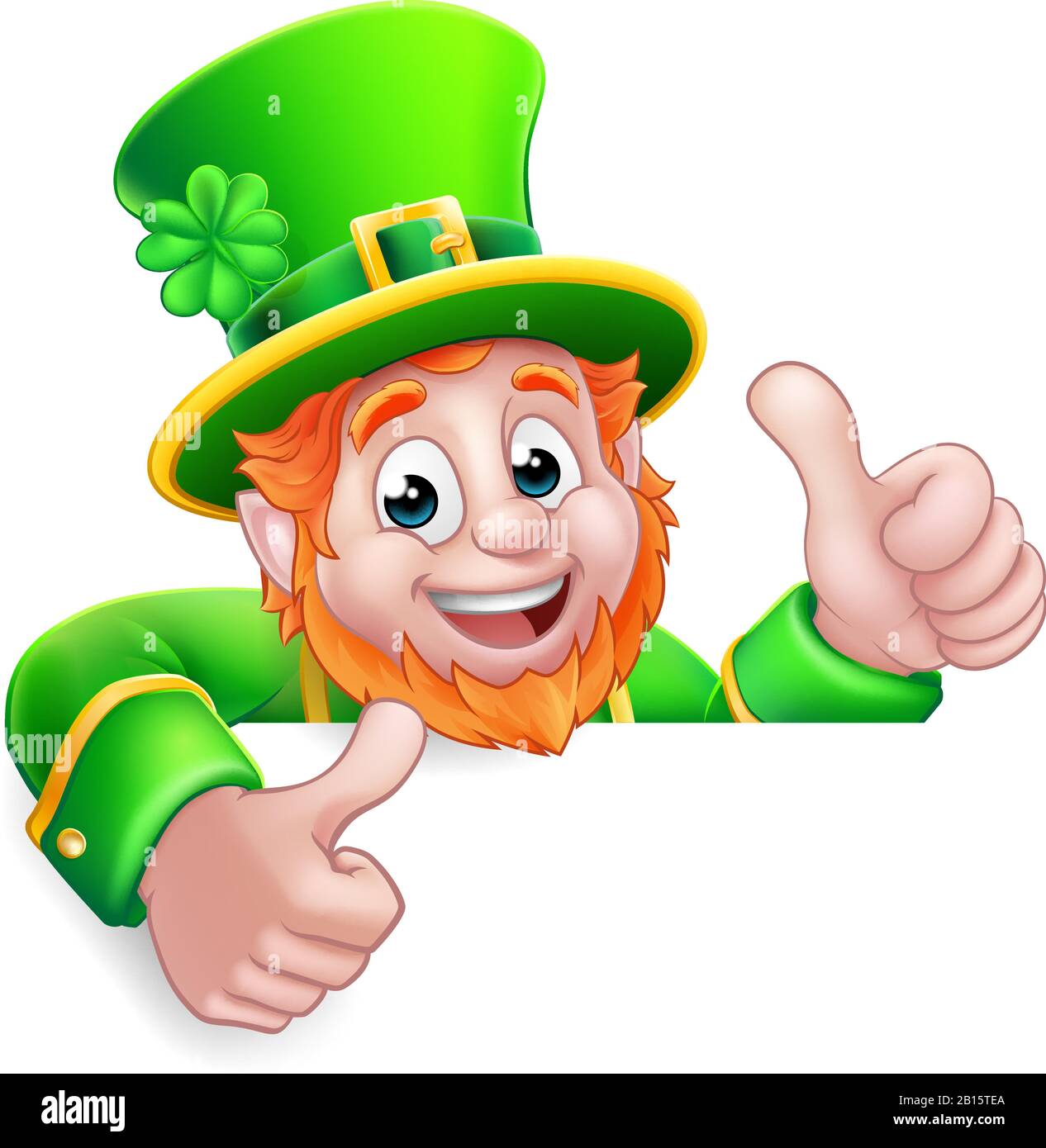 Leprechaun St Patricks Day Cartoon Thumbs Up Sign Stock Vector