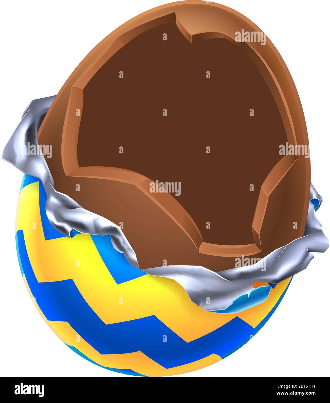 Easter Egg Chocolate Broken Open Stock Vector