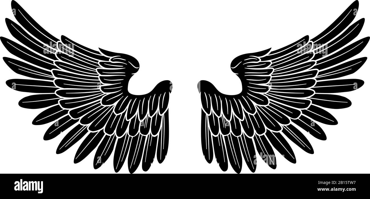 Wings Angel or Eagle Pair Stock Vector