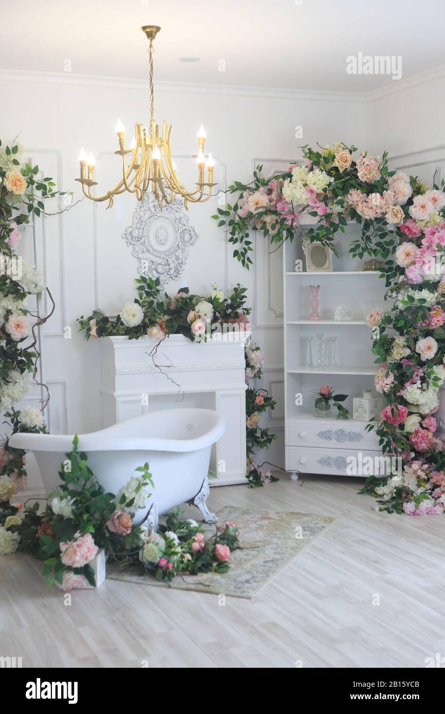Interior of luxury vintage bathroom Stock Photo - Alamy