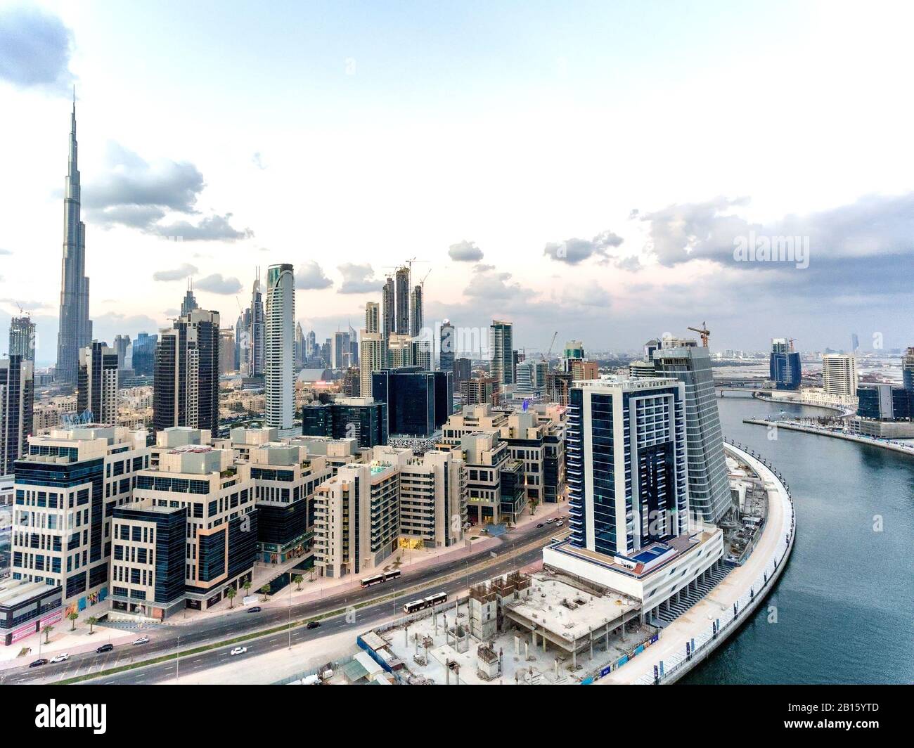 Aerial view of Dubai Downtown on a beautiful day Stock Photo - Alamy