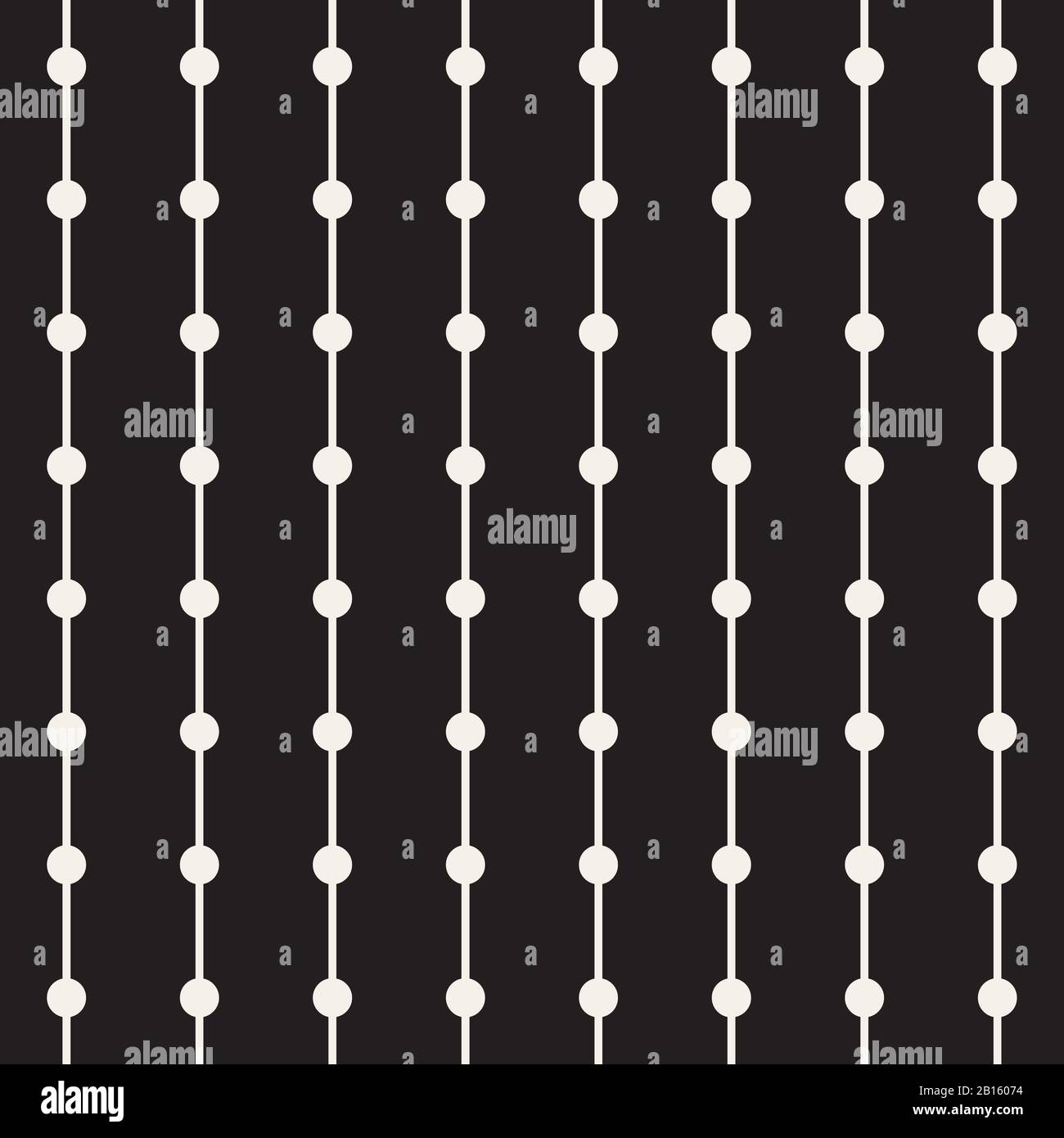 Linear streaks with dots. Repeating abstract background with circles. Modern seamless pattern. Vertical arrangement of geometric shapes. Graphic backd Stock Vector