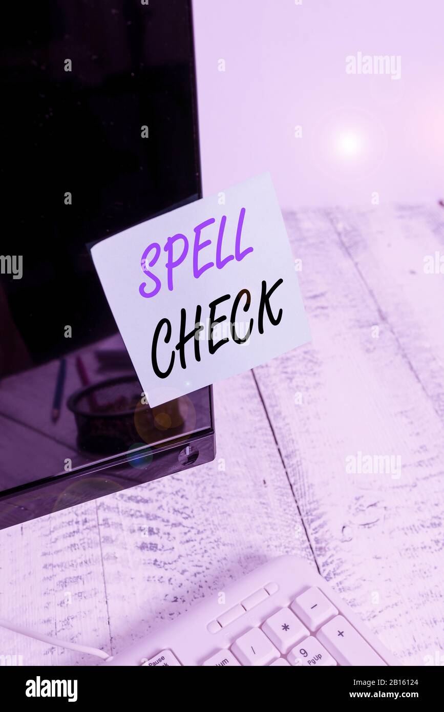 Handwriting text writing Spell Check. Conceptual photo to use a