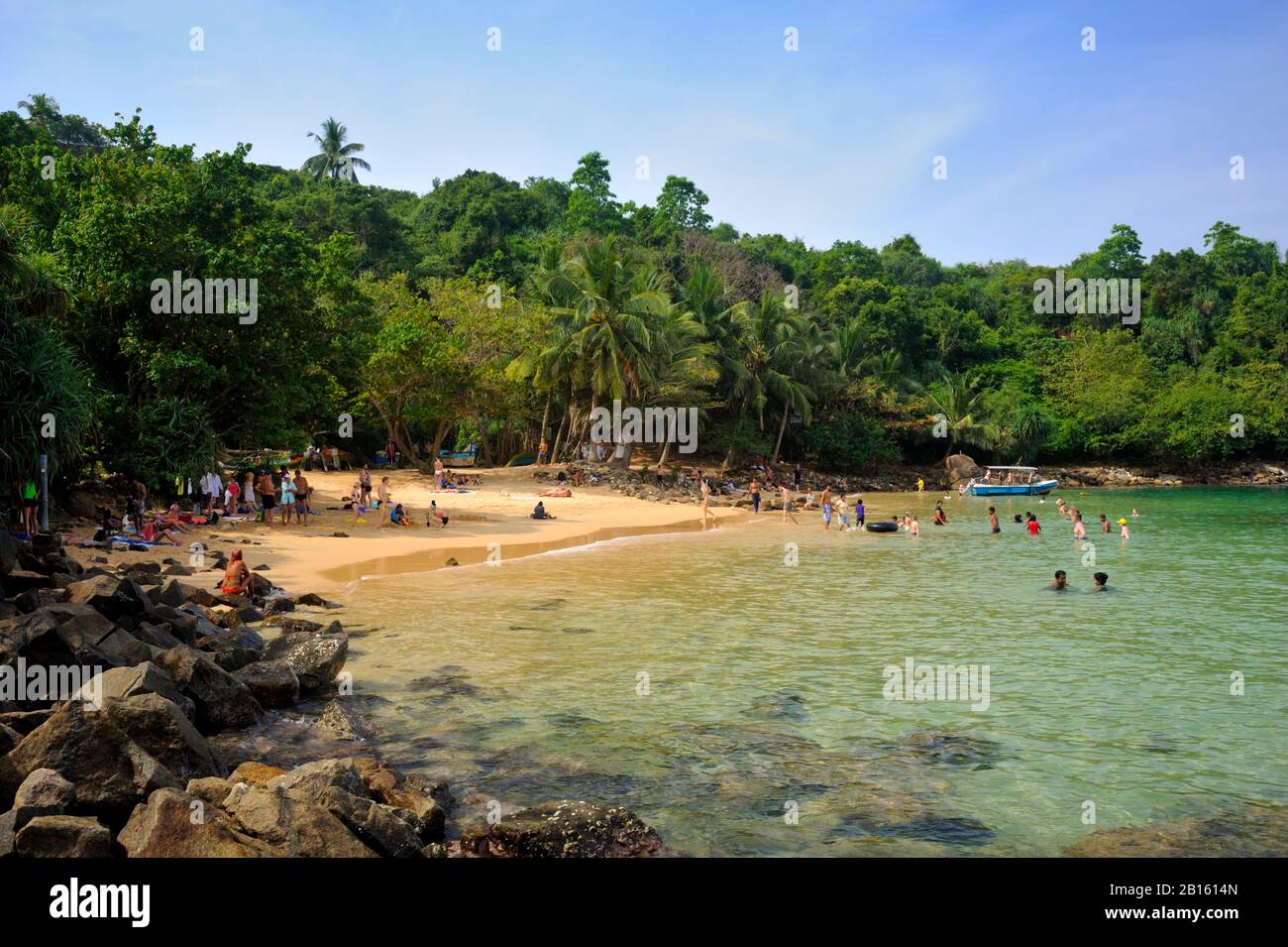 Sri Lanka, Galle, Unawatuna, Jungle beach Stock Photo