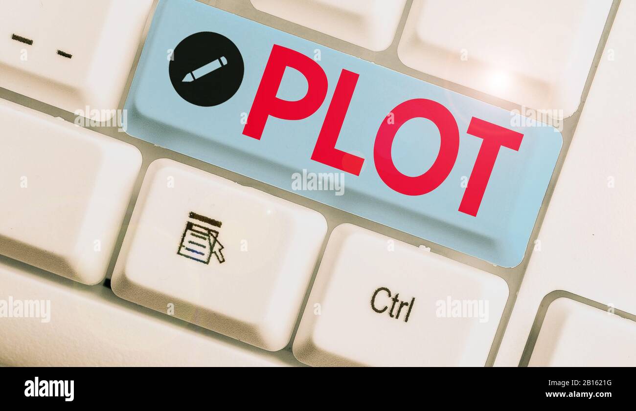 Key Plot Events Sign Text sign showing Plot. Business photo text sequence of events inside a ...