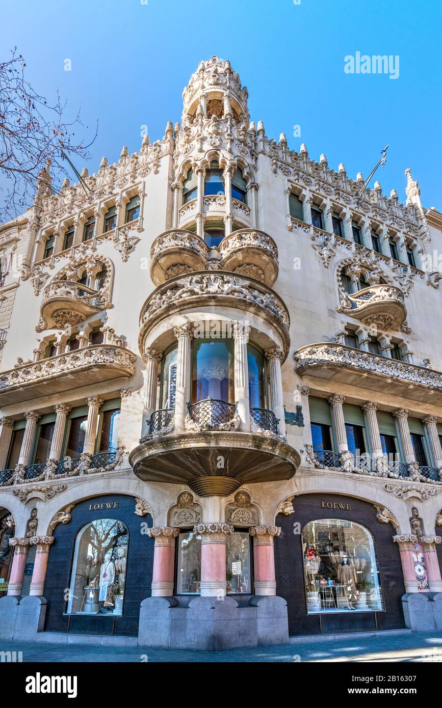 Casa Lleo Morera, Passeig de Gracia, Barcelona, Catalonia, Spain Stock Photo