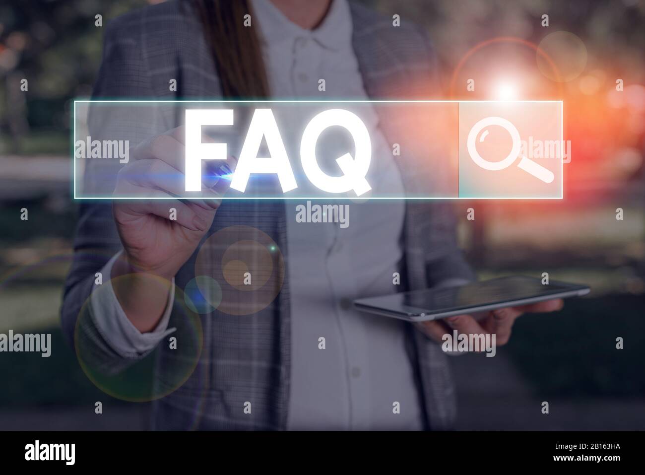 Conceptual hand writing showing Faq. Concept meaning A list of ...