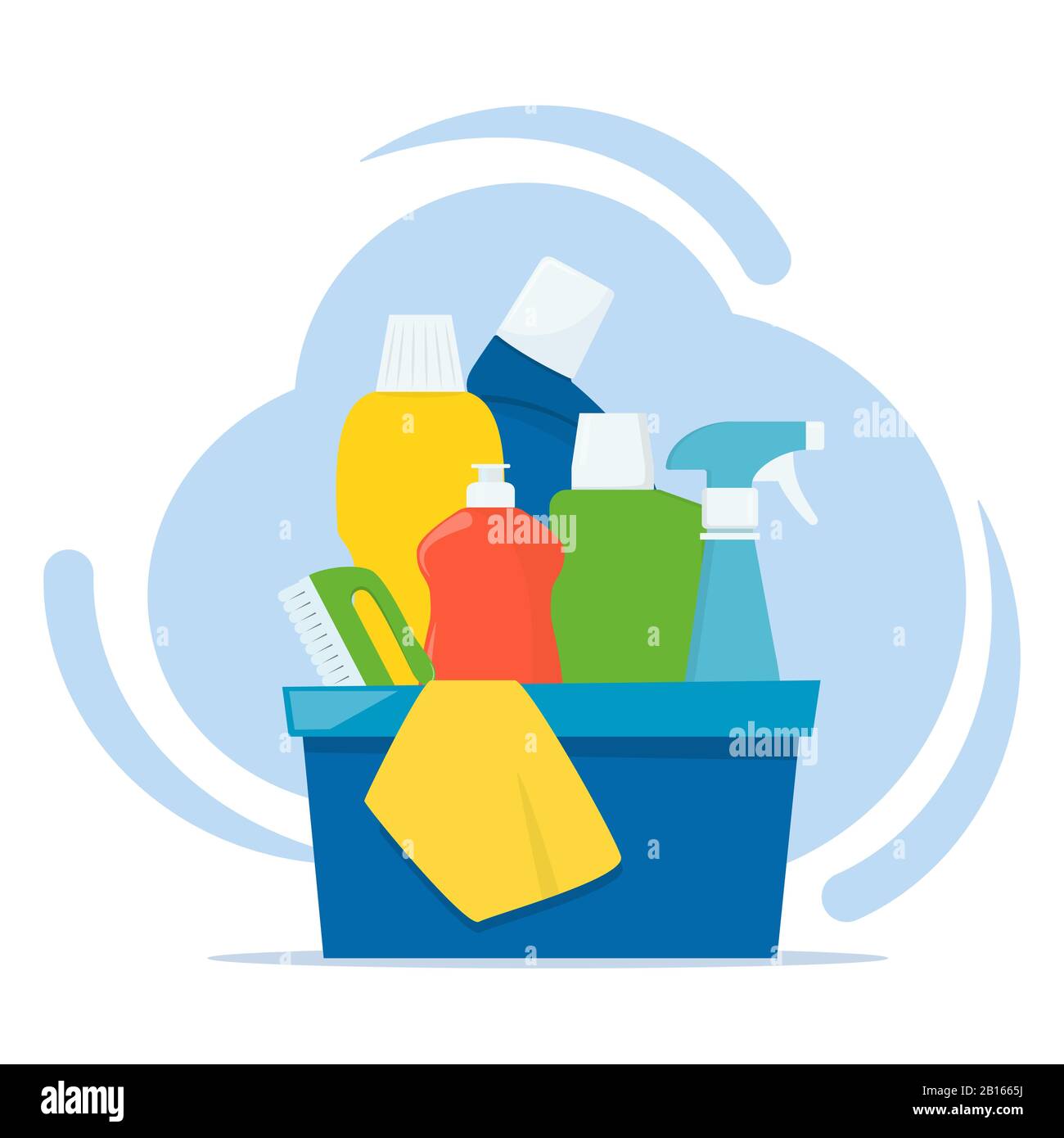 https://c8.alamy.com/comp/2B1665J/bottles-of-detergents-and-cleaning-products-in-a-box-rag-and-cleaning-brush-cleaning-services-concept-vector-illustration-flat-style-2B1665J.jpg